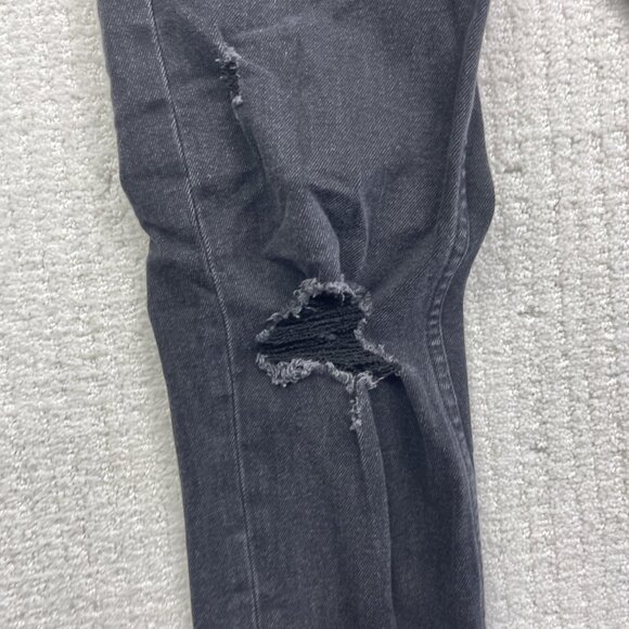 Y2K Refuge Denim Jeans Womens 01 Black Beverly Hills Distressed Skater Punk - Picture 7 of 10